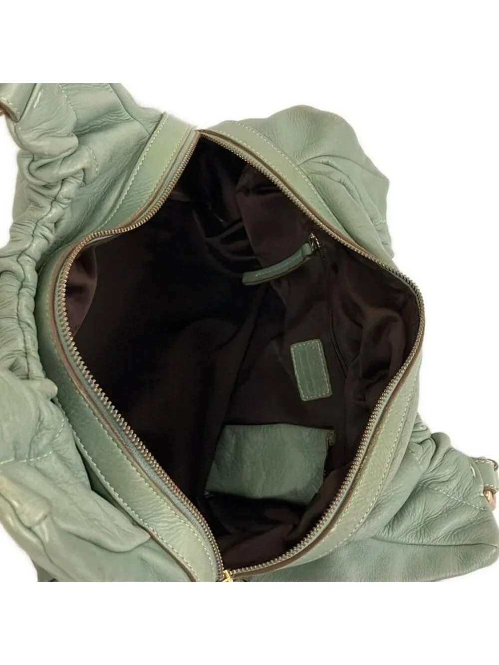 Max Mara Handbag Light Green Leather